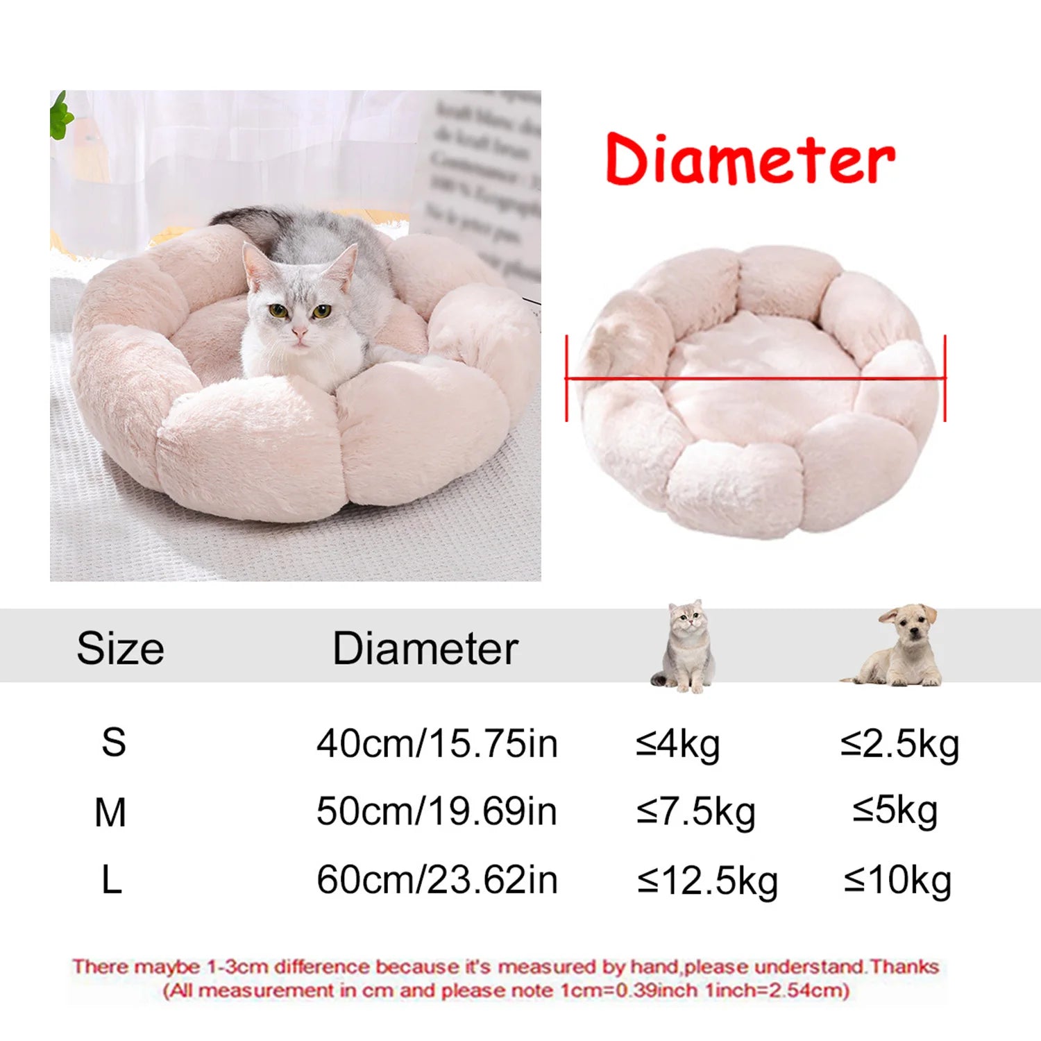 Cozy Round Bed for Dogs & Cats