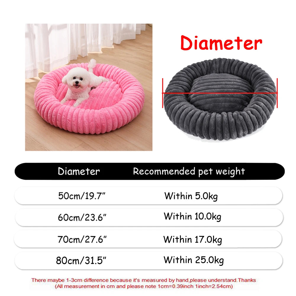 Cozy Round Bed for Dogs & Cats