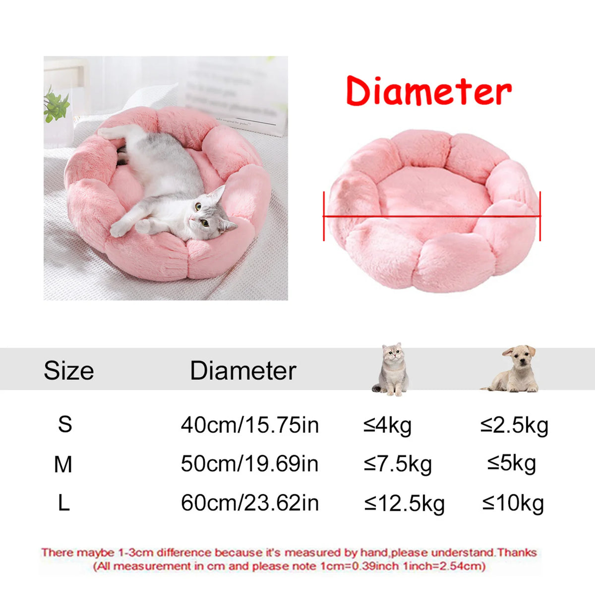 Cozy Round Bed for Dogs & Cats