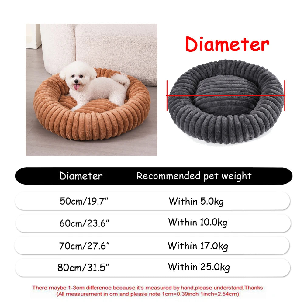 Cozy Round Bed for Dogs & Cats