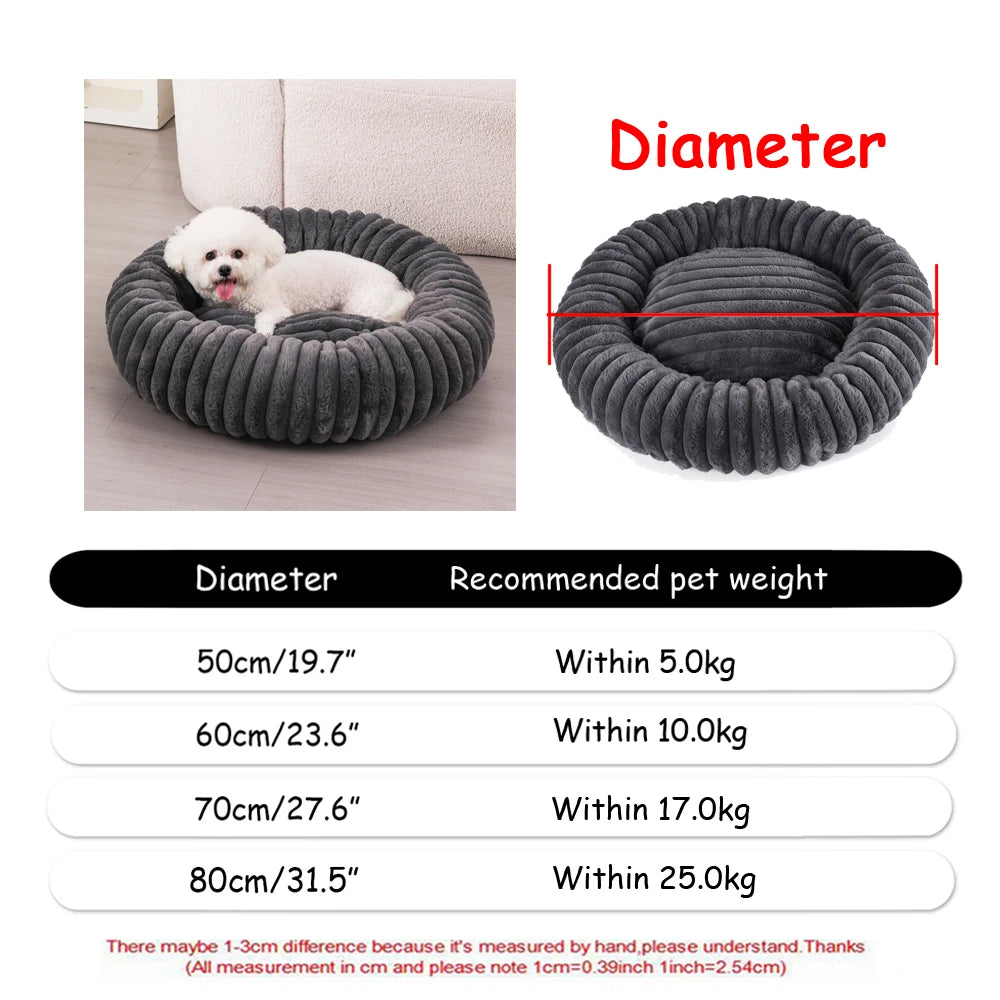 Cozy Round Bed for Dogs & Cats