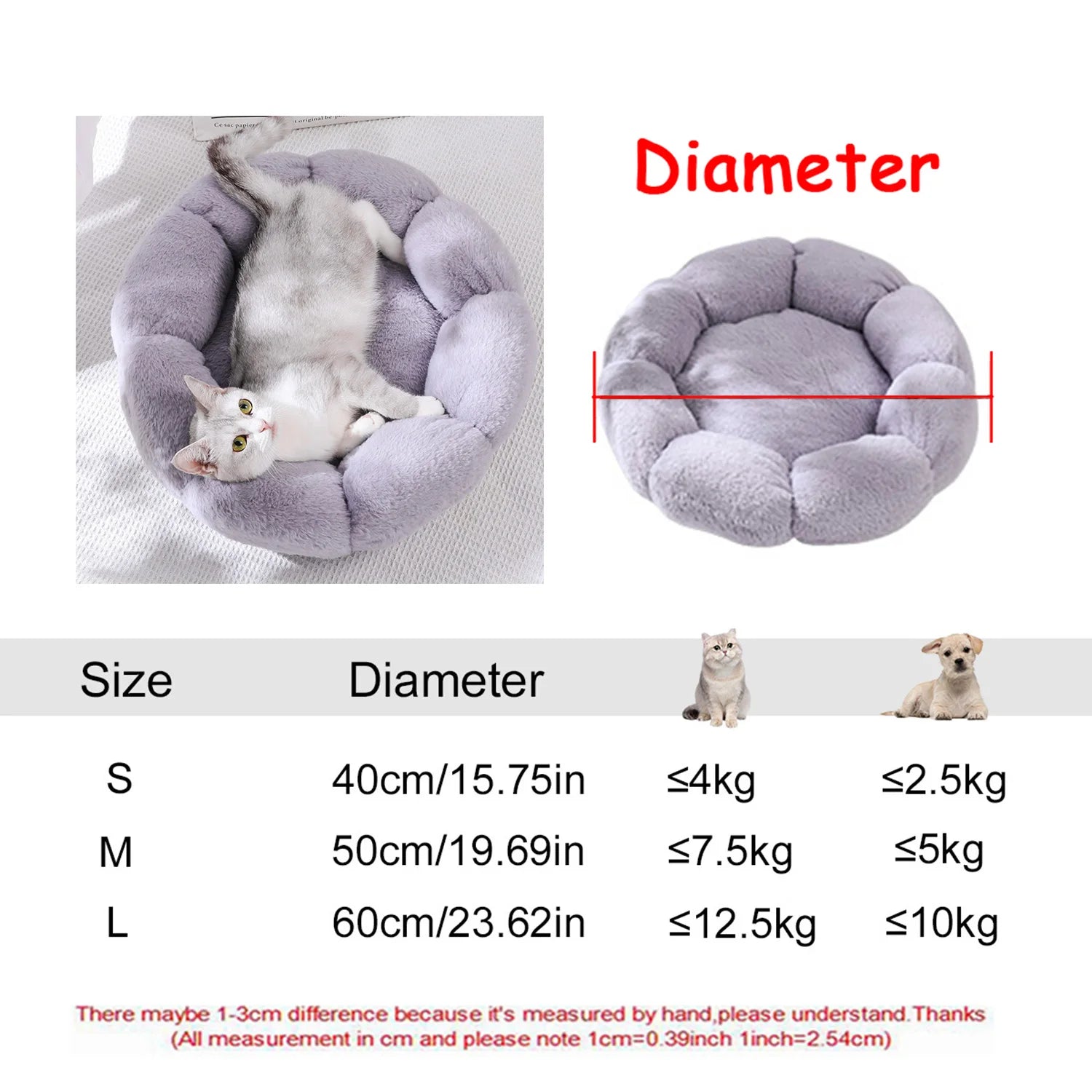 Cozy Round Bed for Dogs & Cats